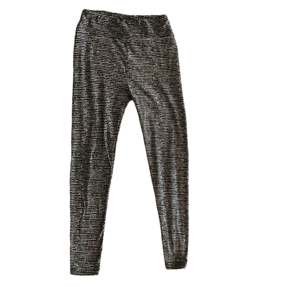 LuLaRoe OS Leggings – Black, White & Gray Oval/Dot Print | One Size